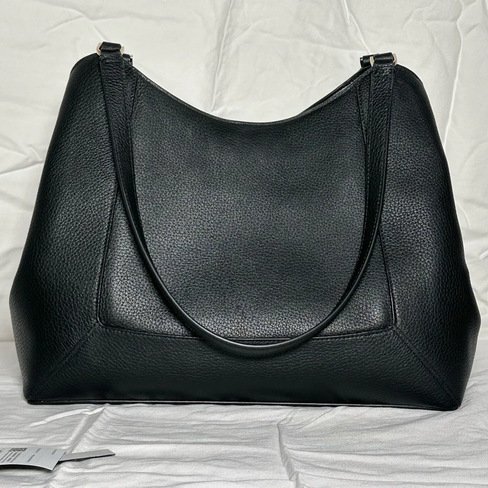 KATE SPADE NEW YORK LENA large triple compartment shoulder bag pebble leather